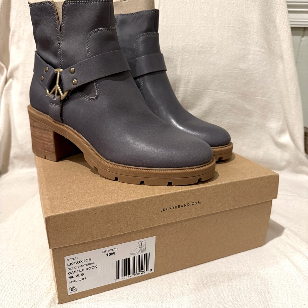 Lucky Brand ankle boot, LK Stockton color:Castle rock/gray